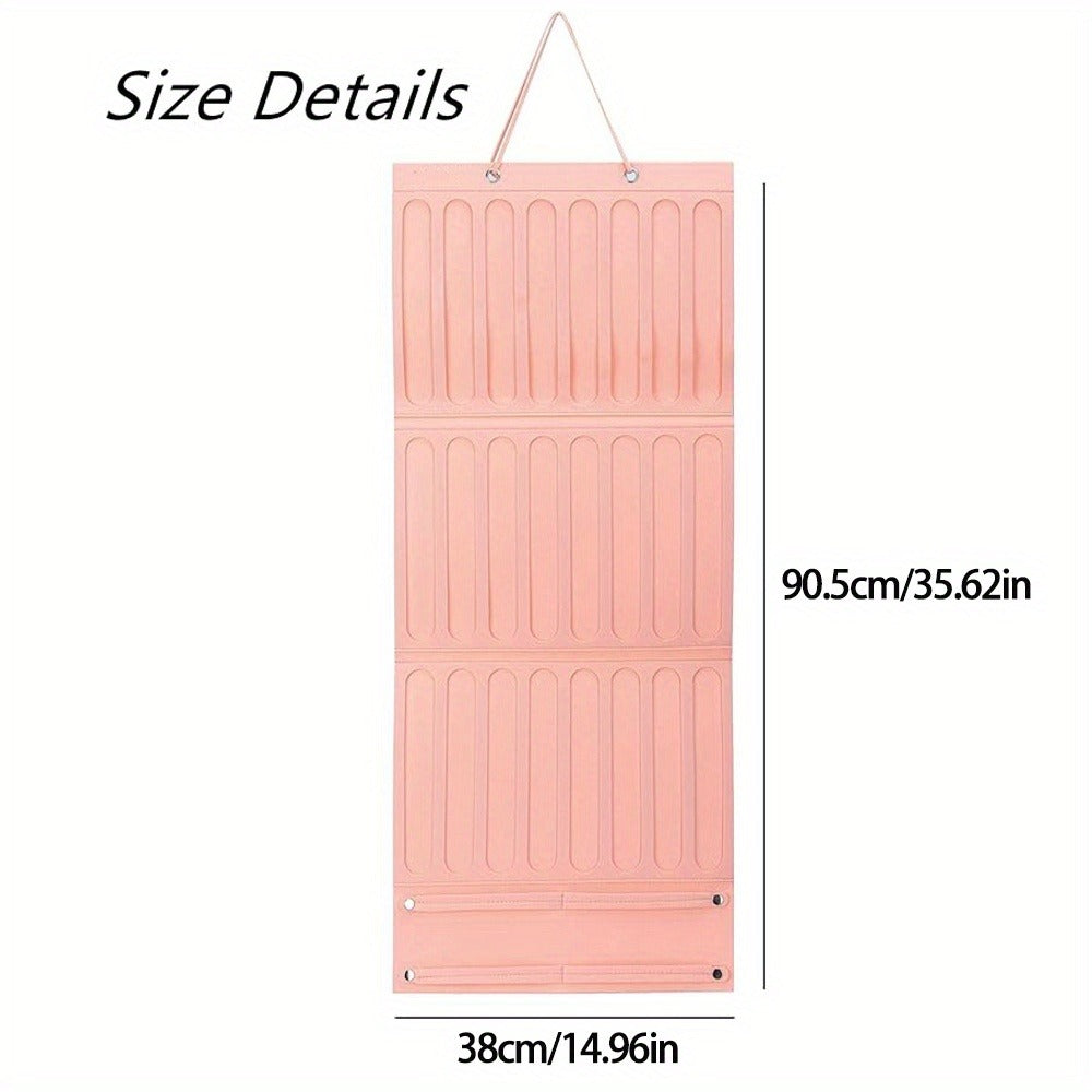 Hair Accessory Organizer - Bow Holder Felt Wall Hanging Storage Bag for Hairpins Bows Clips - product detail view 2
