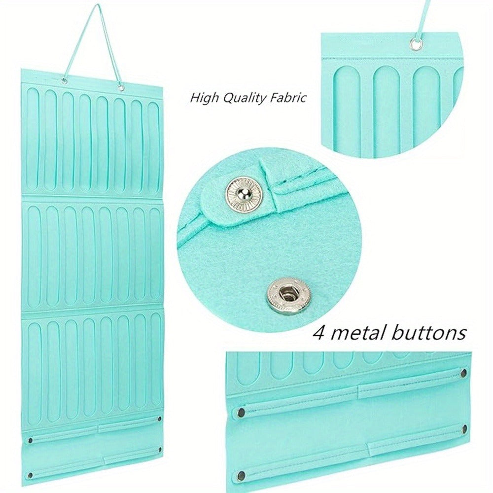 Hair Accessory Organizer - Bow Holder Felt Wall Hanging Storage Bag for Hairpins Bows Clips - product detail view 7