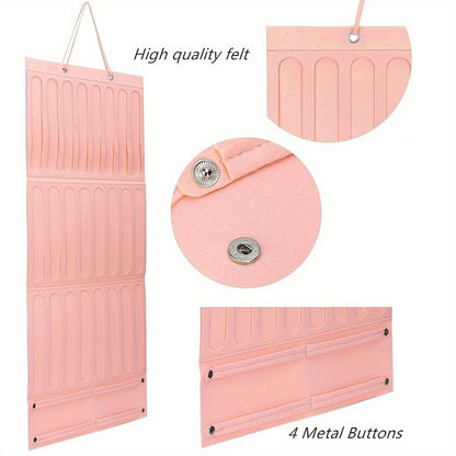 Hair Accessory Organizer - Bow Holder Felt Wall Hanging Storage Bag for Hairpins Bows Clips - product detail view 11