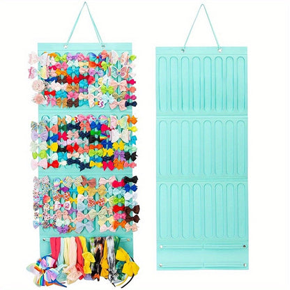 Hair Accessory Organizer - Bow Holder Felt Wall Hanging Storage Bag for Hairpins Bows Clips - product detail view 12