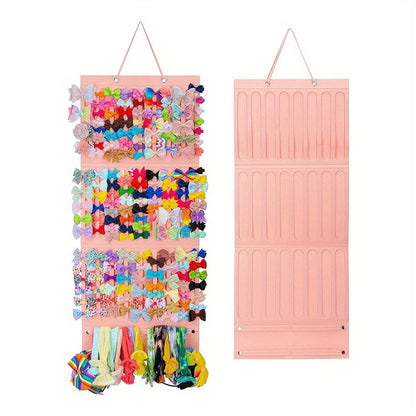 Hair Accessory Organizer - Bow Holder Felt Wall Hanging Storage Bag for Hairpins Bows Clips - product detail view 18