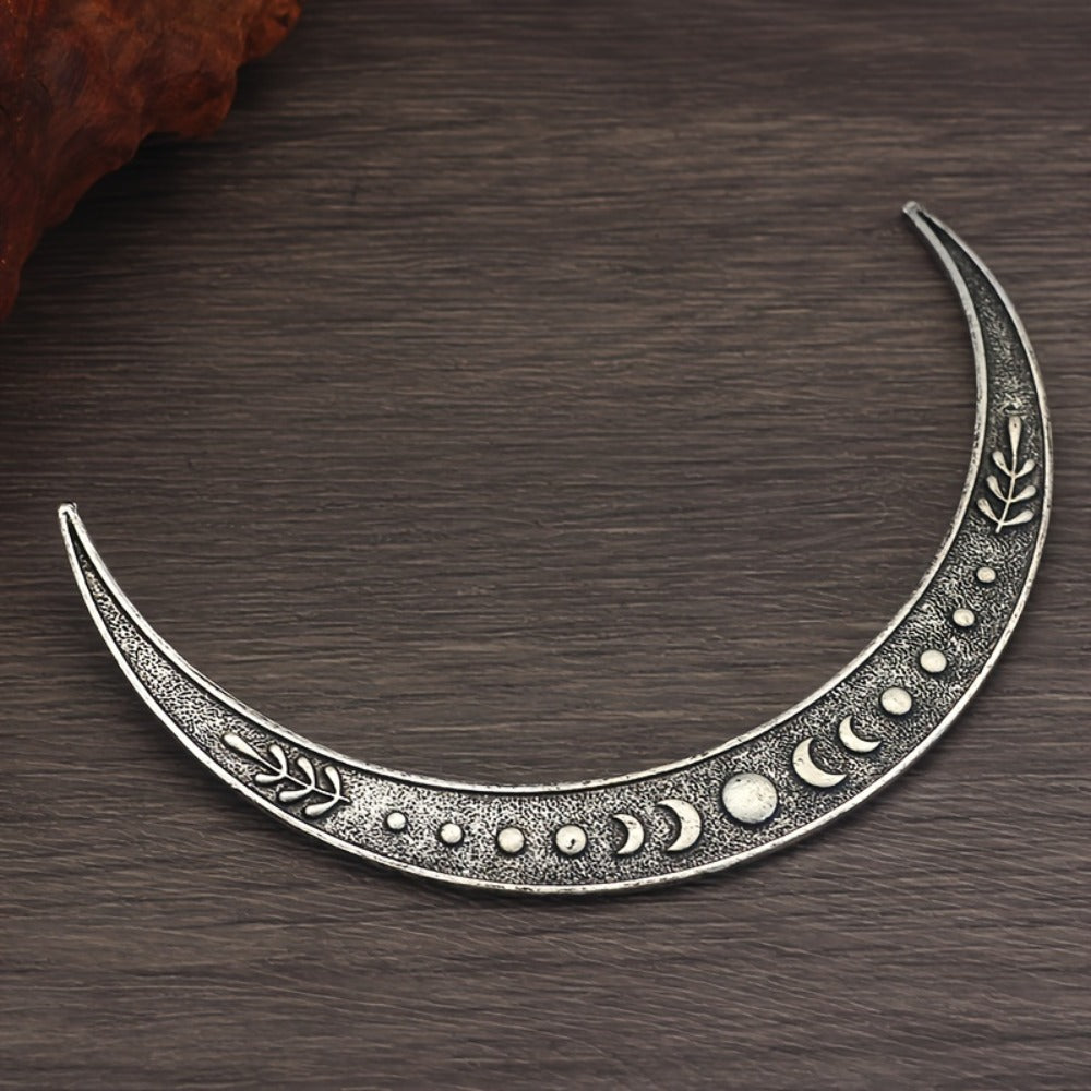 Hair Clips for Women - Crescent Moon Set 9 Pcs Viking Crow & Mandala Boho Barrettes for | Antique - product detail view 5