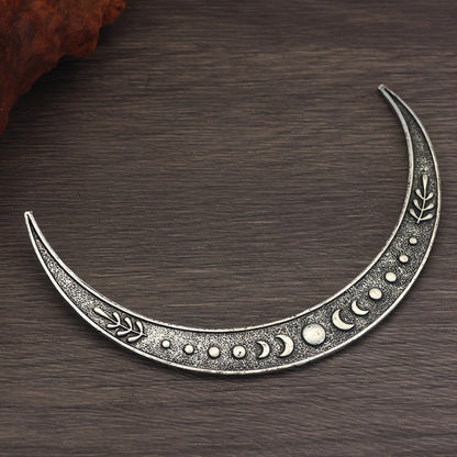 Hair Clips for Women - Crescent Moon Set 9 Pcs Viking Crow & Mandala Boho Barrettes for | Antique - product detail view 5