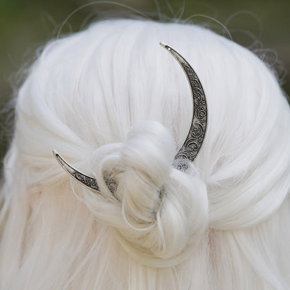 Hair Clips for Women - Crescent Moon Set 9 Pcs Viking Crow & Mandala Boho Barrettes for | Antique - product detail view 6