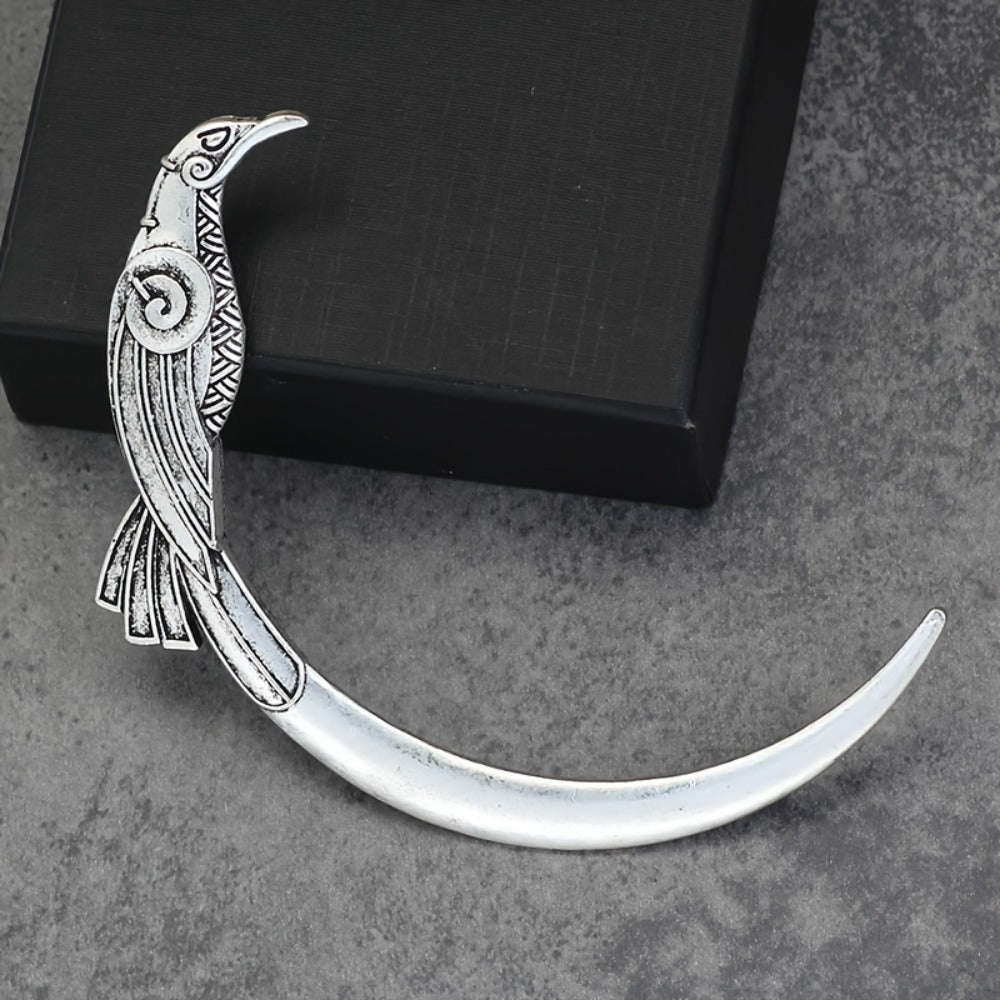 Hair Clips for Women - Crescent Moon Set 9 Pcs Viking Crow & Mandala Boho Barrettes for | Antique - product detail view 7