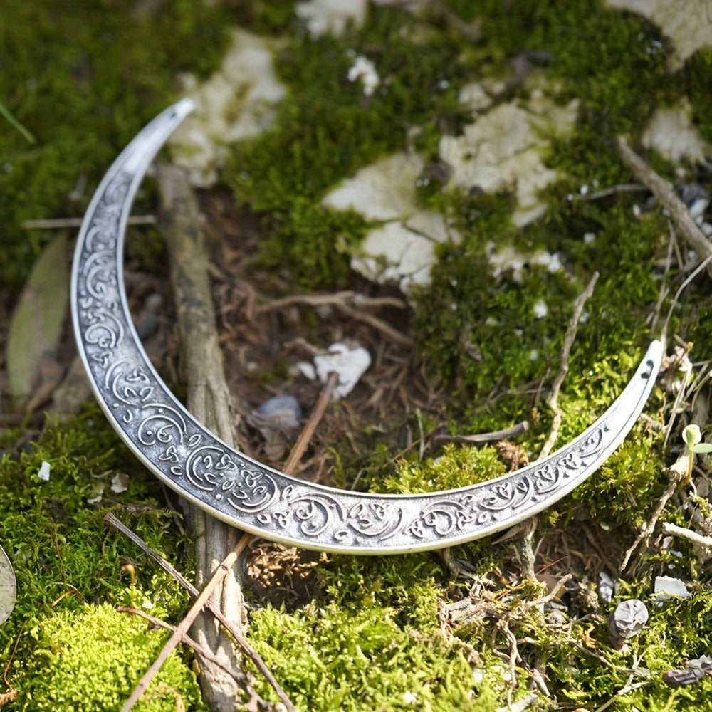 Hair Clips for Women - Crescent Moon Set 9 Pcs Viking Crow & Mandala Boho Barrettes for | Antique - product detail view 8