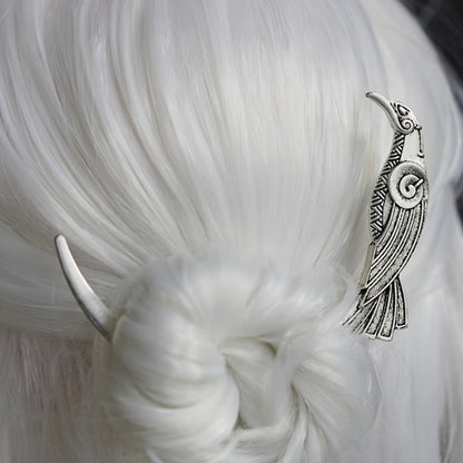 Hair Clips for Women - Crescent Moon Set 9 Pcs Viking Crow & Mandala Boho Barrettes for | Antique - product detail view 9