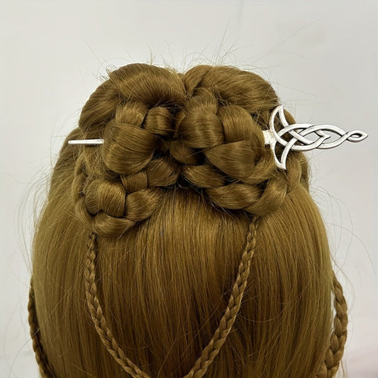 Hair Clips for Women - Pins Set for 3pcs Viking Celtic Knot Tree of Life Crescent Moon Butterfly - product detail view 2