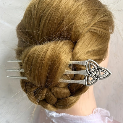 Hair Clips for Women - Pins Set for 3pcs Viking Celtic Knot Tree of Life Crescent Moon Butterfly - product detail view 6