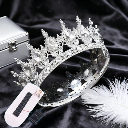 Hair Clips for Women - Rhinestone Crown Clip Set 2pcs - Luxury Princess Tiara Accessories for - main product view