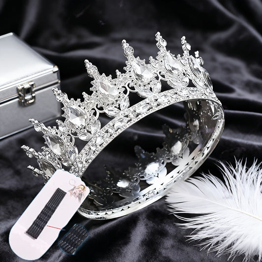 Hair Clips for Women - Rhinestone Crown Clip Set 2pcs - Luxury Princess Tiara Accessories for - main product view