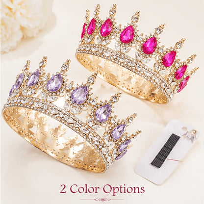 Hair Clips for Women - Rhinestone Crown Clip Set 2pcs - Luxury Princess Tiara Accessories for - product detail view 3