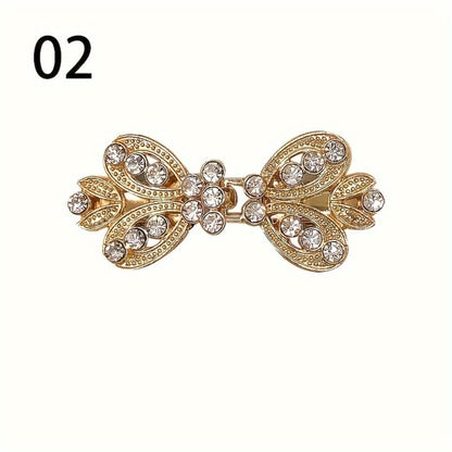Hair Clips for Women - Sweater 3pcs Rhinestone Vortex Elegant Cardigan Shawl Cloak Clip Set for - product detail view 4
