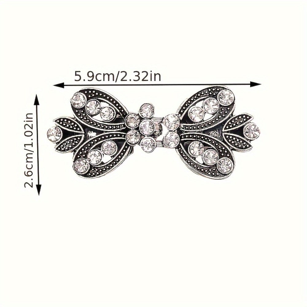 Hair Clips for Women - Sweater 3pcs Rhinestone Vortex Elegant Cardigan Shawl Cloak Clip Set for - product detail view 5