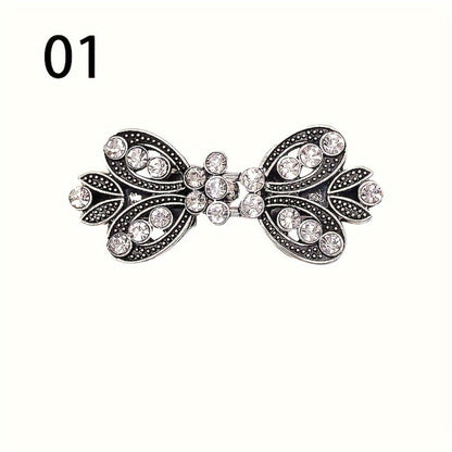 Hair Clips for Women - Sweater 3pcs Rhinestone Vortex Elegant Cardigan Shawl Cloak Clip Set for - product detail view 6