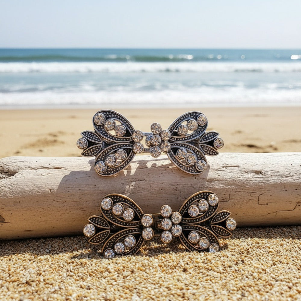 Hair Clips for Women - Sweater 3pcs Rhinestone Vortex Elegant Cardigan Shawl Cloak Clip Set for - product detail view 7