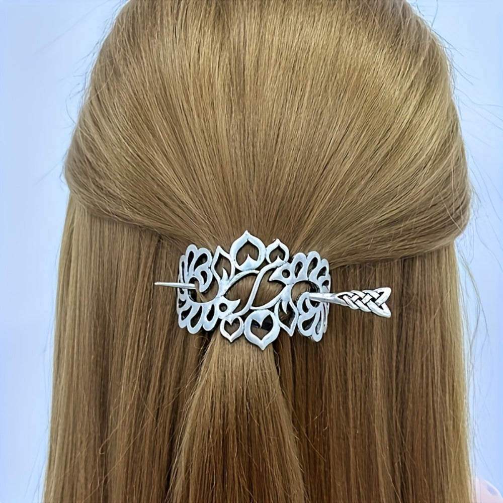 Hair Clips for Women - Viking Set 7pcs Celtic Tree of Life Antique Silver Norse Mythology Boho - product detail view 6