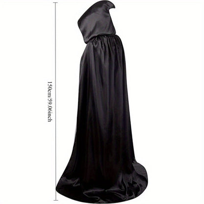 Halloween Costumes - Cape Cloak for Adults 59 Inch Gothic Death Costume Robe | Vampire Grim - product detail view 4