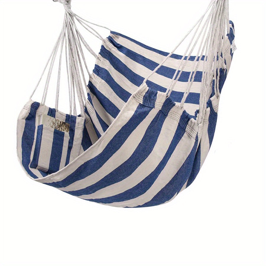 Hammock Chair shown in the Blue And White option