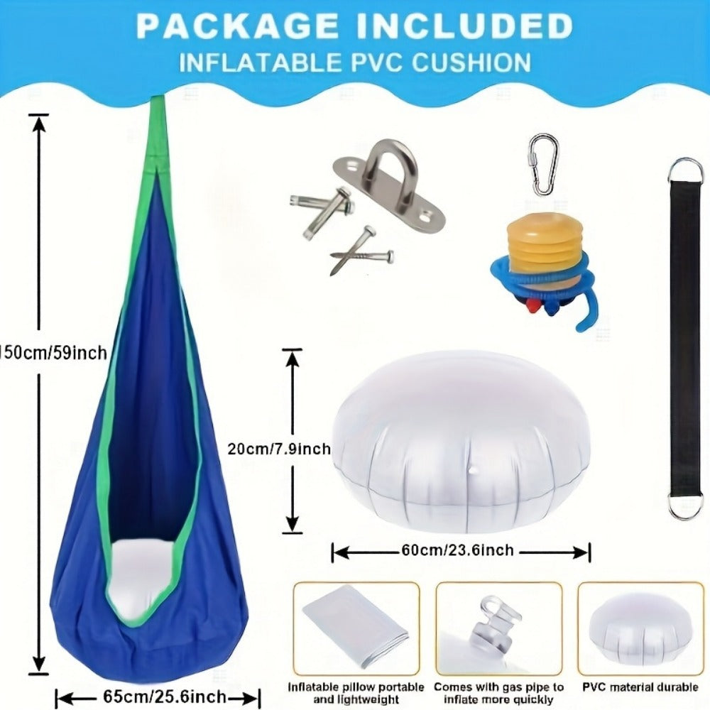 Hammock Chair with Inflatable Pillow for Comfortable Outdoor Seating in Patio detail image - detail view 4