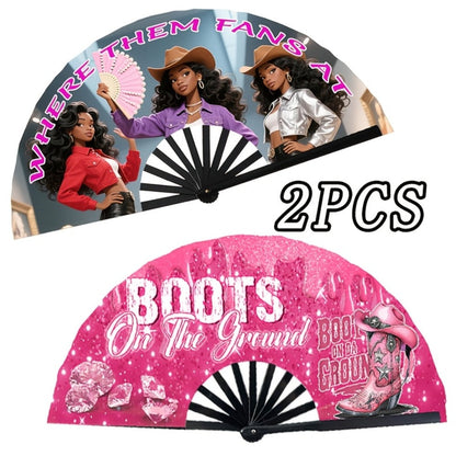 Hand Fan - Folding for Line Dancing Decorative Flapping for Props, Home Decoration & - product detail view 5