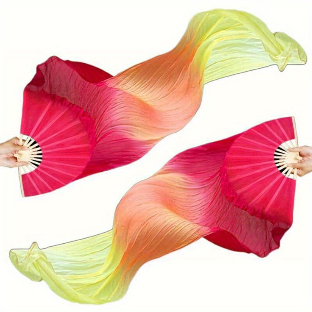 Hand Fan - Folding Set of 2 - 4 Colors Available, Portable for Dance Events Raves - product detail view 4