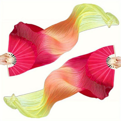 Hand Fan - Folding Set of 2 - 4 Colors Available, Portable for Dance Events Raves - product detail view 4