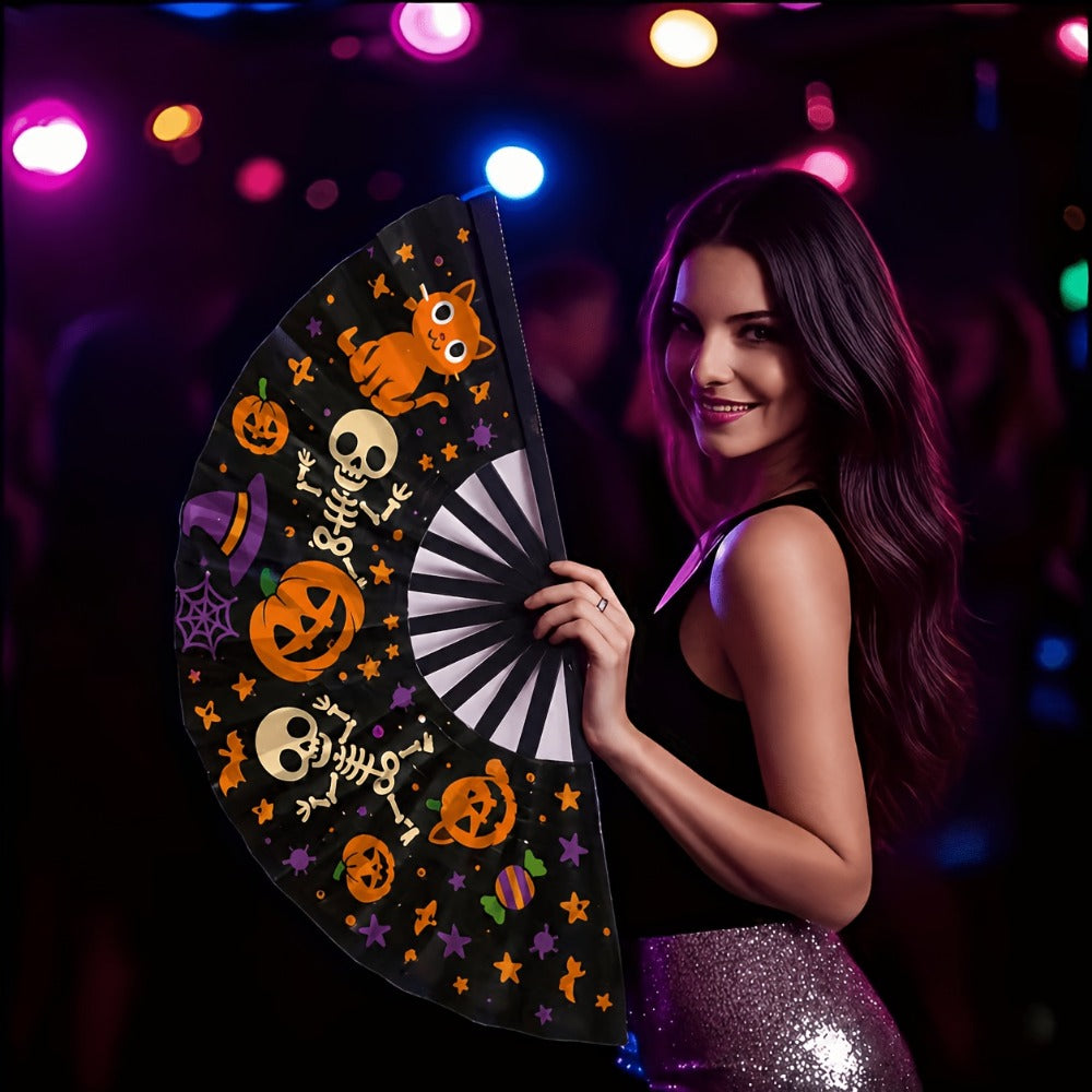 Hand Fan - Glow 13-Inch Blue Neon Glow - Water-Resistant, Extremely Bright, Perfect - product detail view 9