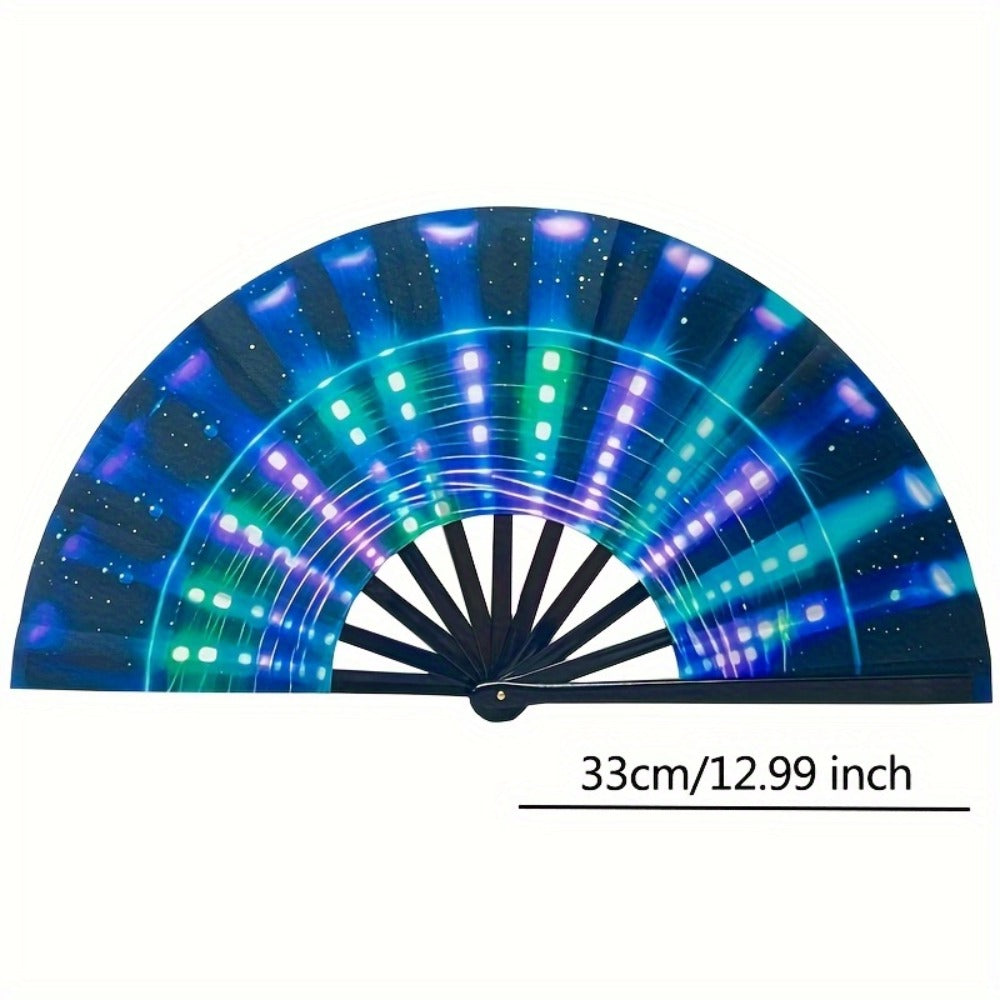 Hand Fan - Glow 13-Inch Blue Neon Glow - Water-Resistant, Extremely Bright, Perfect - product detail view 12