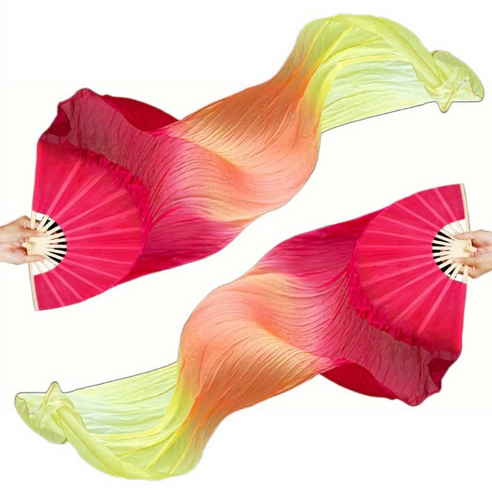 Hand Fans - Folding Dance 2 Pack - Women's for Carnival Performance Summer, 4 Colors - product detail view 5