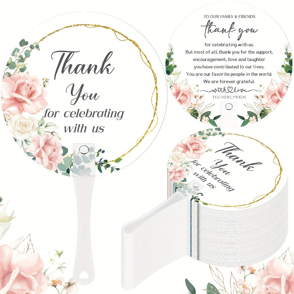 Hand Fans - Wedding Bulk 100pcs Plastic Handheld Favor for Guests, Bridal Shower & - main product view