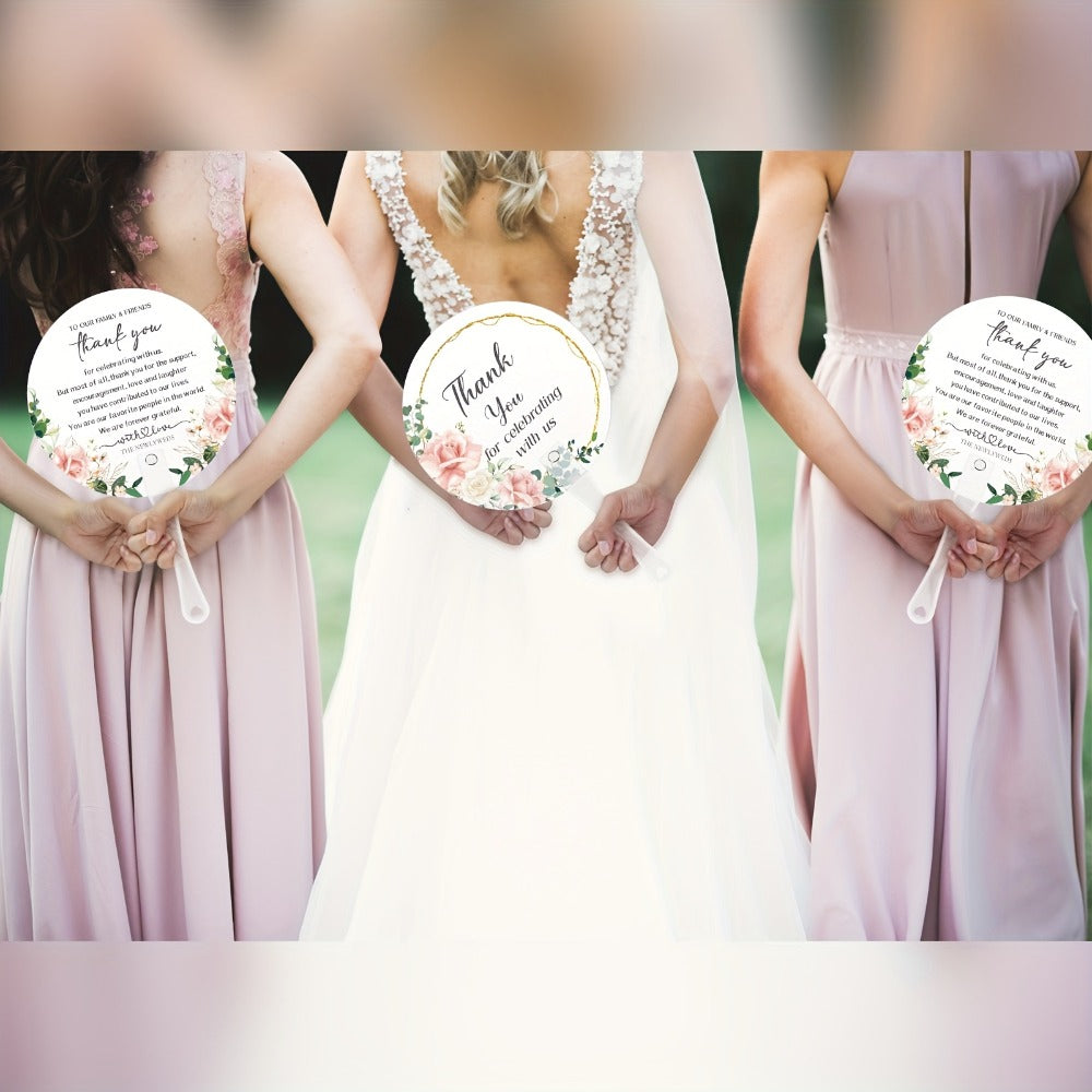 Hand Fans - Wedding Bulk 100pcs Plastic Handheld Favor for Guests, Bridal Shower & - product detail view 4