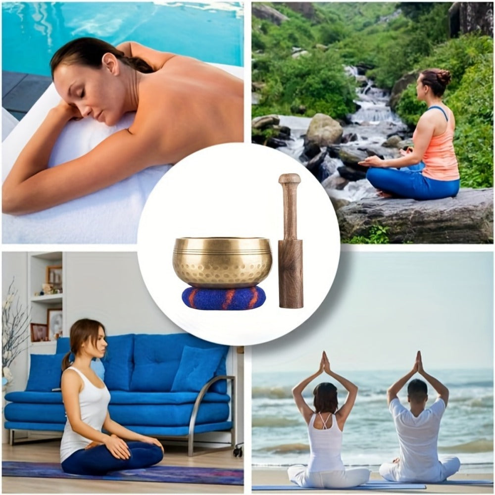 Handcrafted Nepali Singing Bowl Set with Mallet for Yoga and Meditation detail image - detail view 5