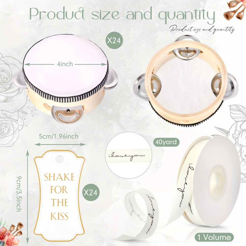 Handheld Tambourine, 4 Inch, Set, Inch, Adults for Rhythm Practice detail image