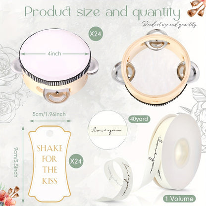 Handheld Tambourine, 4 Inch, Set, Inch, Adults for Rhythm Practice detail image