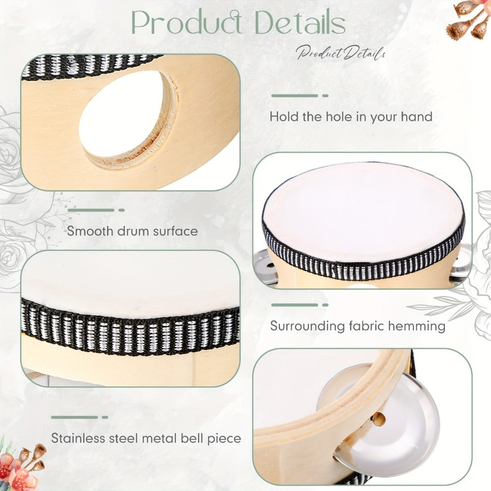 Handheld Tambourine, 4 Inch, Set, Inch, Adults for Rhythm Practice detail image - detail view 3