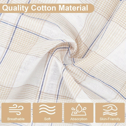 Handkerchiefs - Men's Cotton 12 Pack Soft Plaid Hankies Pocket Squares for Daily Use - product detail view 3