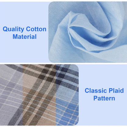 Handkerchiefs - Men's Cotton 24pcs Classic Retro Stripes Plaid Reusable Square Hankies - product detail view 3