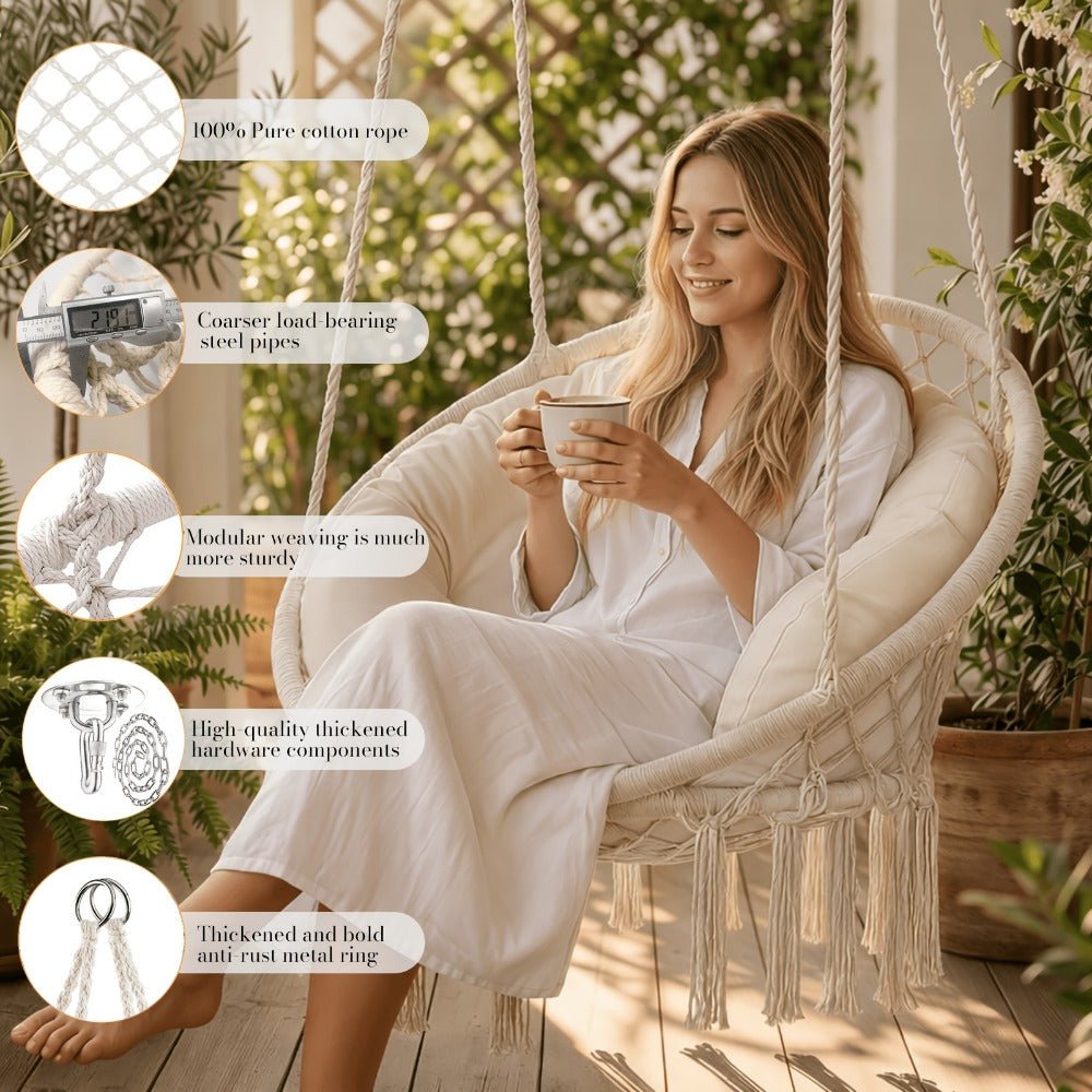 Hanging Chair shown in the Beige, 9.9 Pounds option