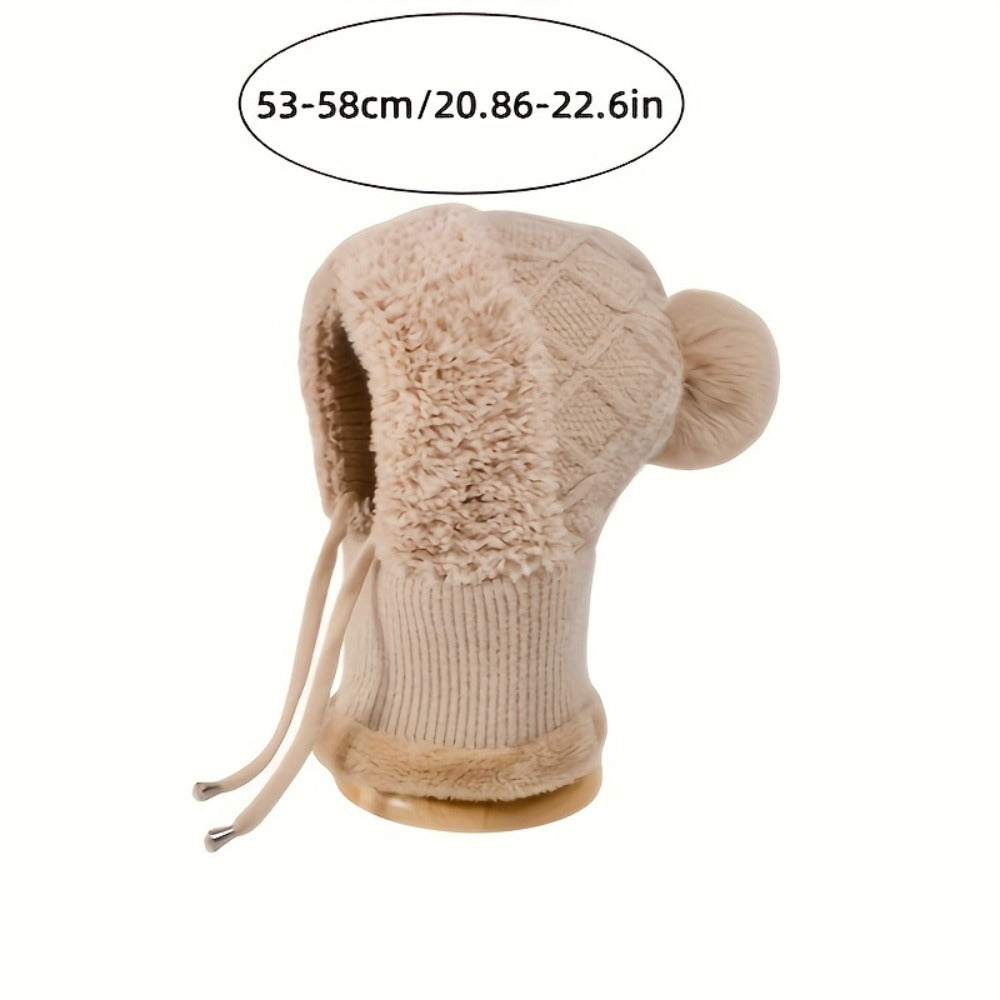 Hats & Beanies - Winter Beanie Hat for Women Plush Warm Fleece Lined Knit Cap Soft Cozy - product detail view 7