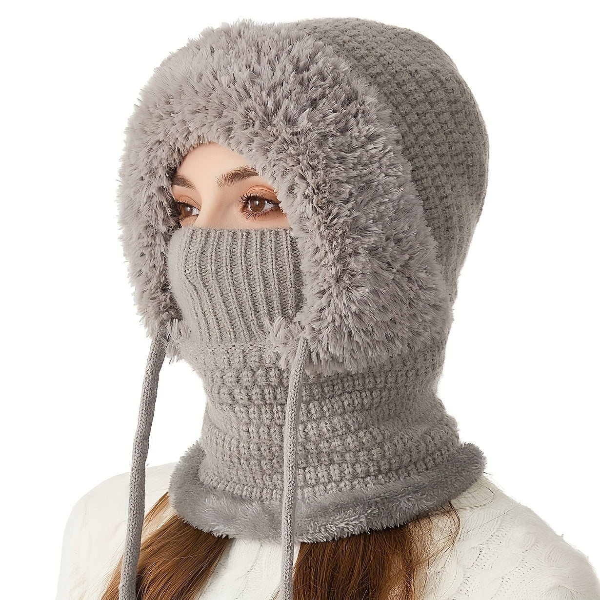 Hats & Beanies - Winter Beanie Hat for Women Plush Warm Fleece Lined Knit Cap Soft Cozy - product detail view 9