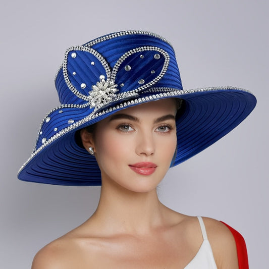 Hats - Handmade Ladies Church Hat - Elegant Decorated Women Fascinator Hat for - main product view