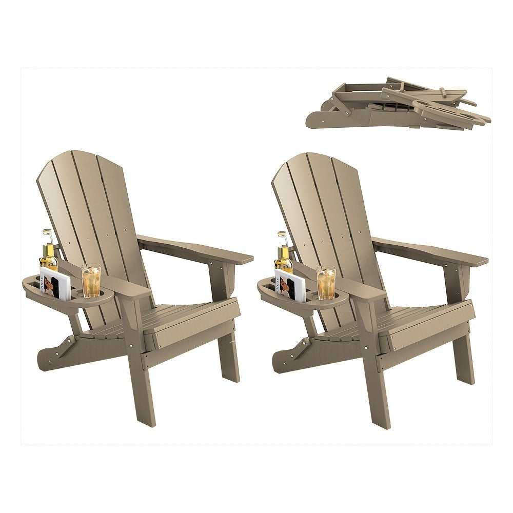 HDPE Adirondack Chair with Weather-Resistant Finish and Adjustable Backrest for Patio detail image - detail view 11