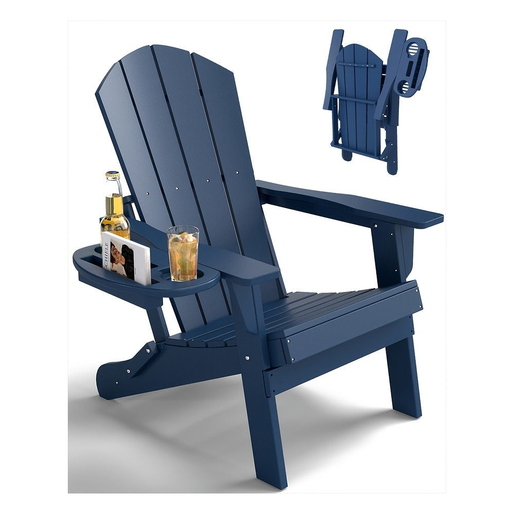 HDPE Adirondack Chair with Weather-Resistant Finish and Adjustable Backrest for Patio detail image - detail view 16