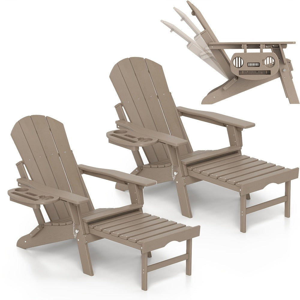 HDPE Adirondack Chair with Weather-Resistant Finish and Adjustable Backrest for Patio detail image - detail view 22