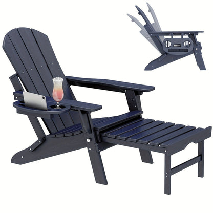 HDPE Adirondack Chair with Weather-Resistant Finish and Adjustable Backrest for Patio detail image - detail view 25