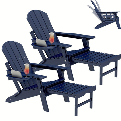 HDPE Adirondack Chair with Weather-Resistant Finish and Adjustable Backrest for Patio detail image - detail view 26