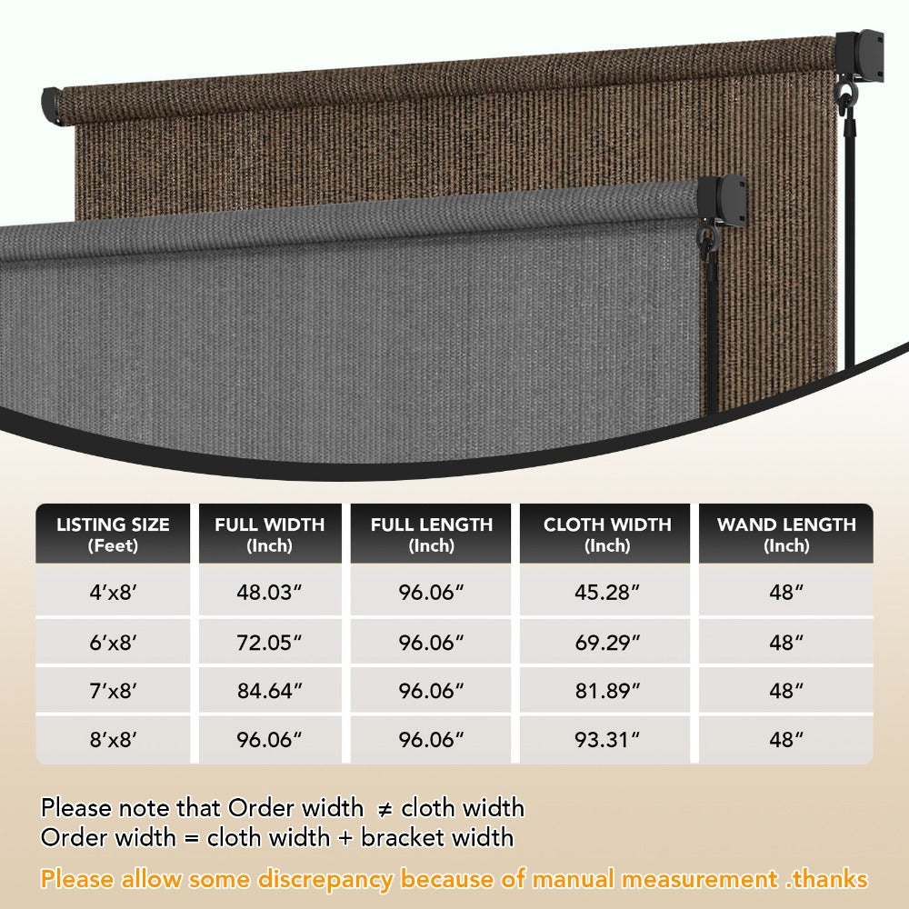 HDPE Outdoor Patio Roller Shade with UV Protection and Added Privacy detail image - detail view 4
