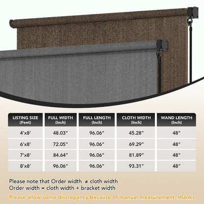 HDPE Outdoor Patio Roller Shade with UV Protection and Added Privacy detail image - detail view 4