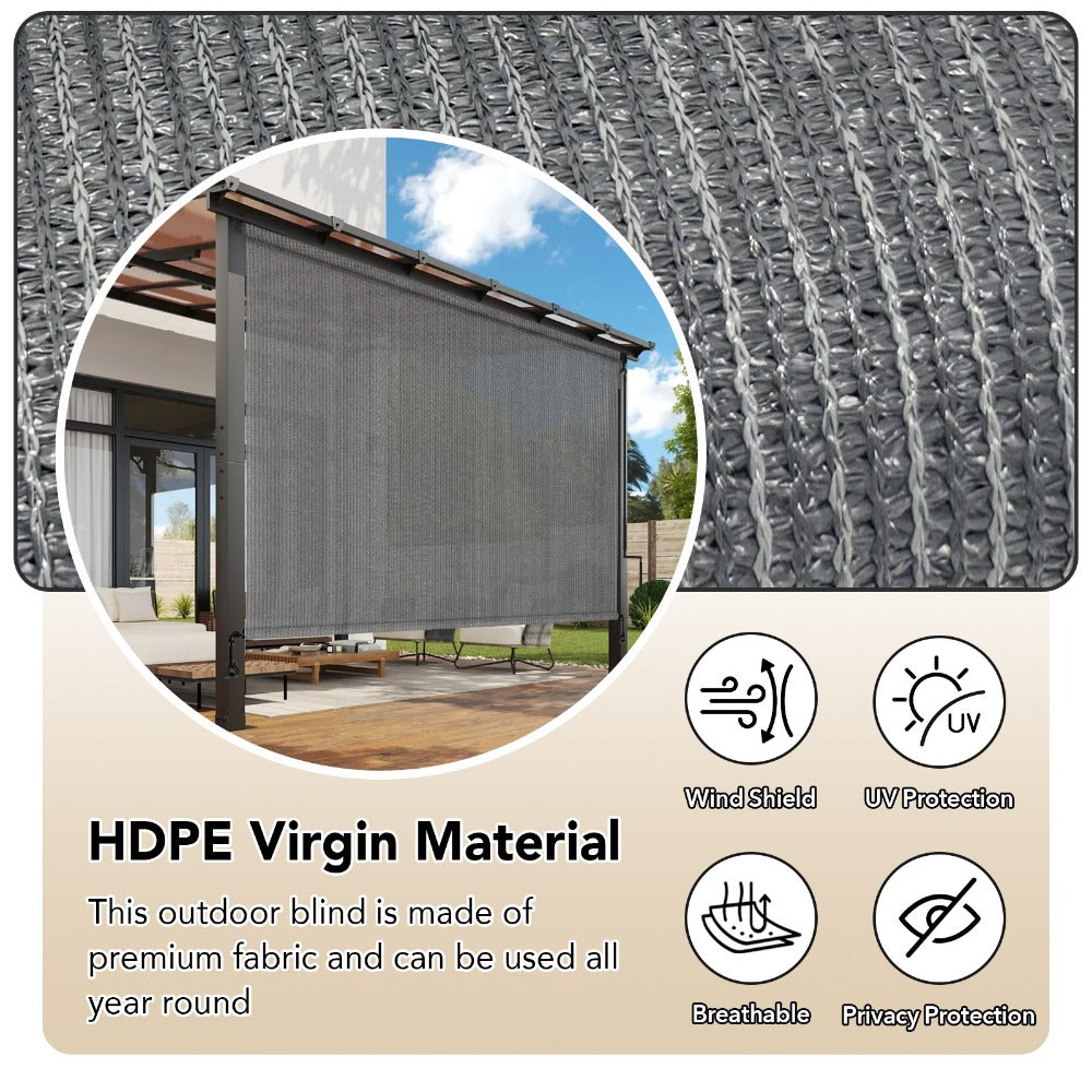 HDPE Outdoor Patio Roller Shade with UV Protection and Added Privacy detail image - detail view 5